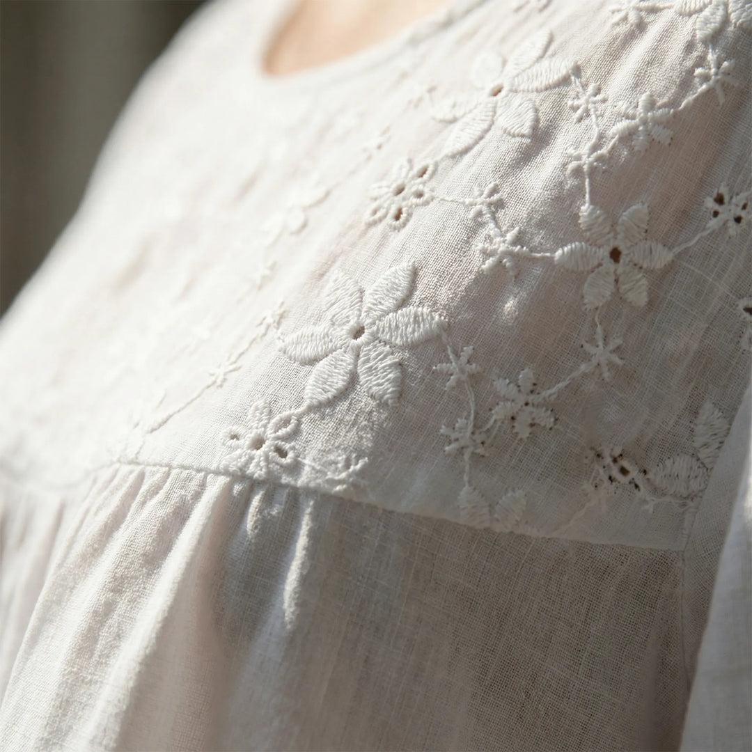 T shirt dames | Bloemen top met ronde hals