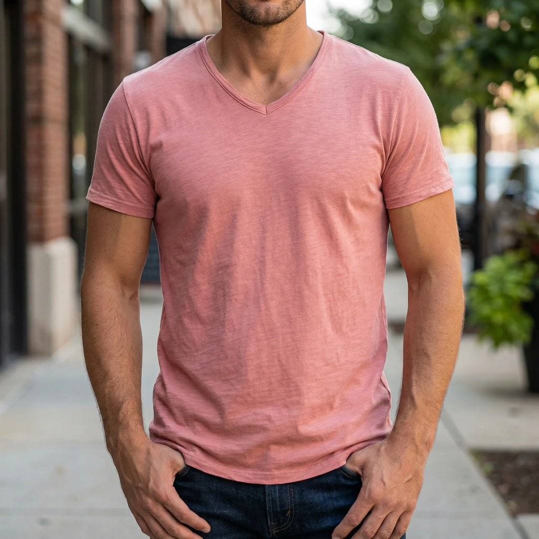 T shirt heren | Casual t-shirt met korte mouw en ronde hals