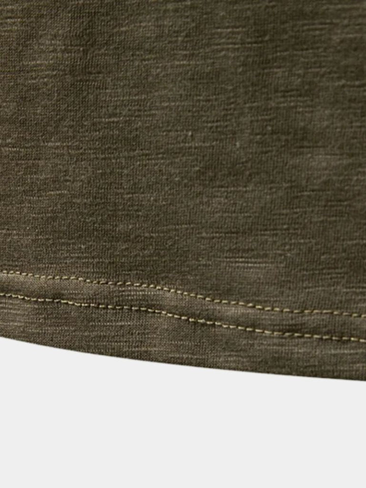 T shirt heren | Henley shirt met lange mouwen en knoopsluiting