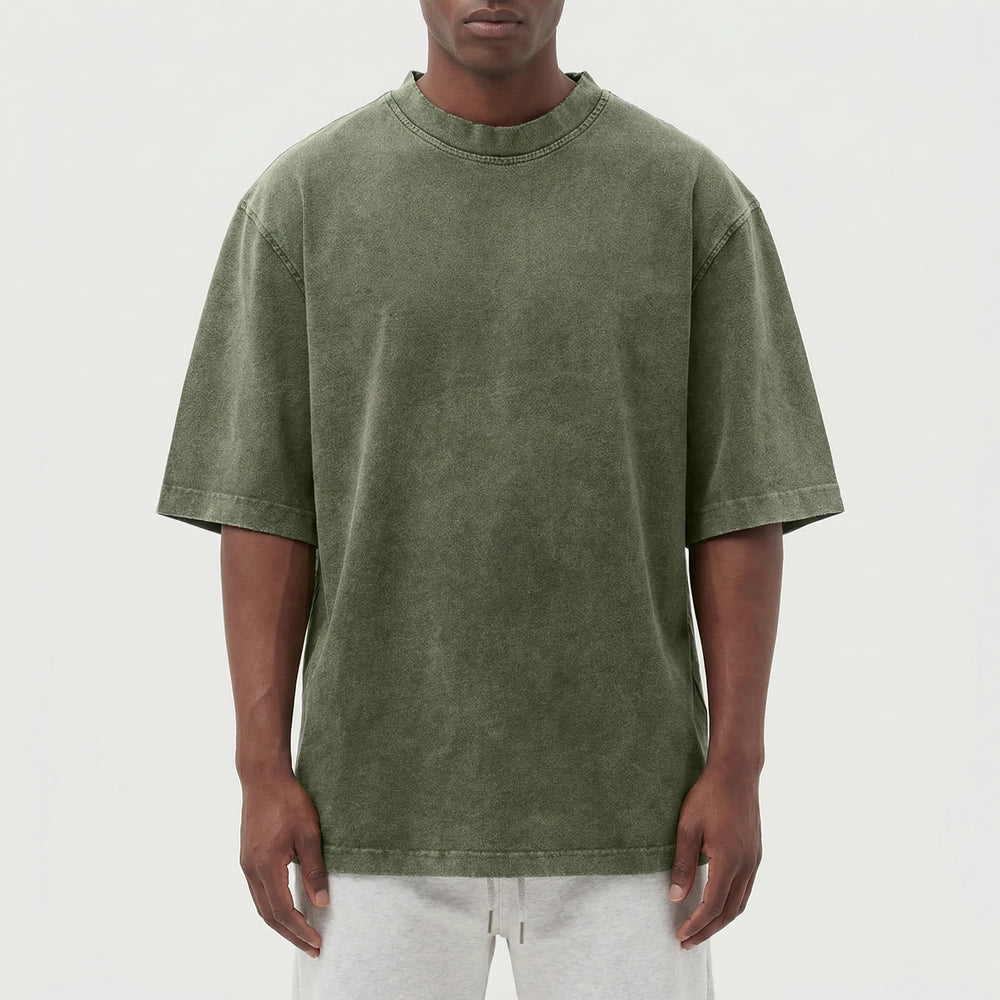 T shirt heren | Oversized katoenen verwassen look