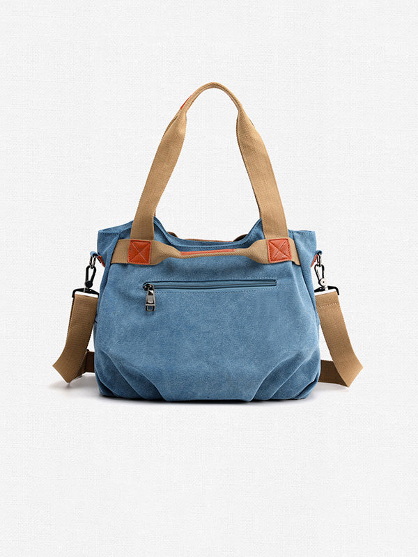Tas dames | Canvas schoudertas grote handtas verstelbaar