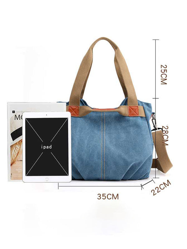 Tas dames | Canvas schoudertas grote handtas verstelbaar