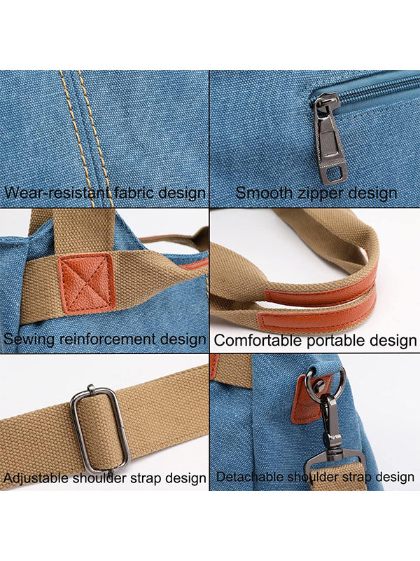 Tas dames | Canvas schoudertas grote handtas verstelbaar