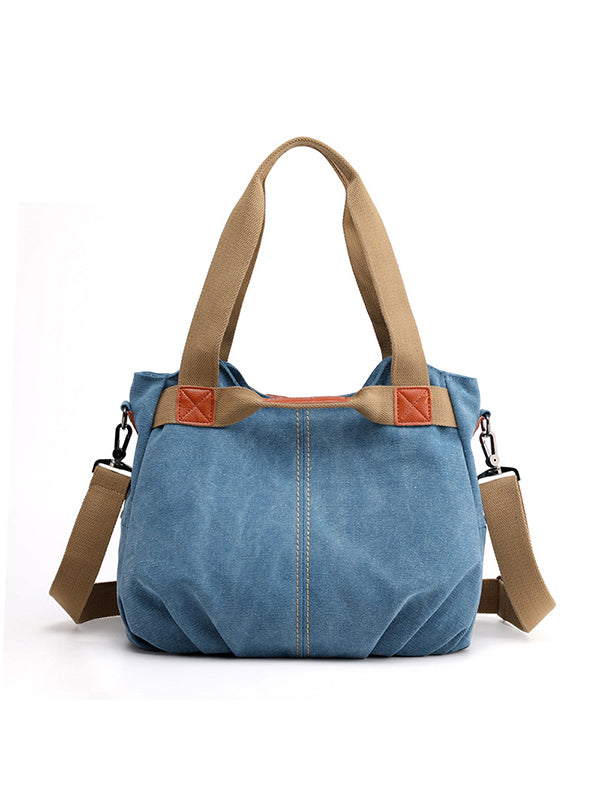 Tas dames | Canvas schoudertas grote handtas verstelbaar
