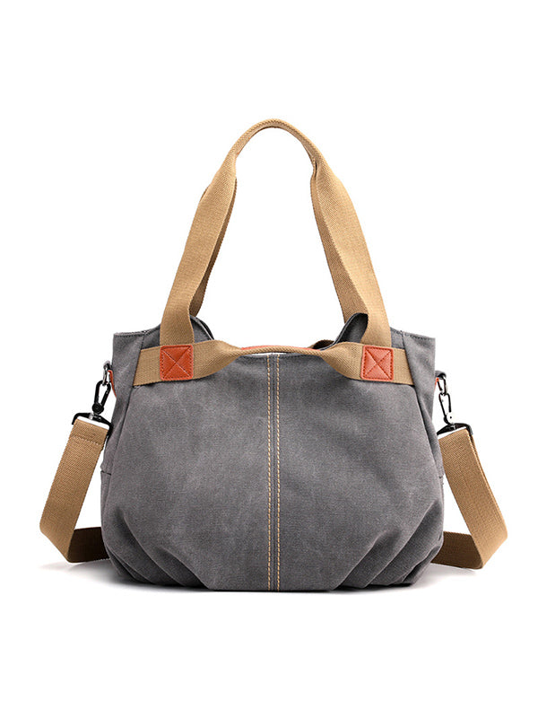 Tas dames | Canvas schoudertas grote handtas verstelbaar