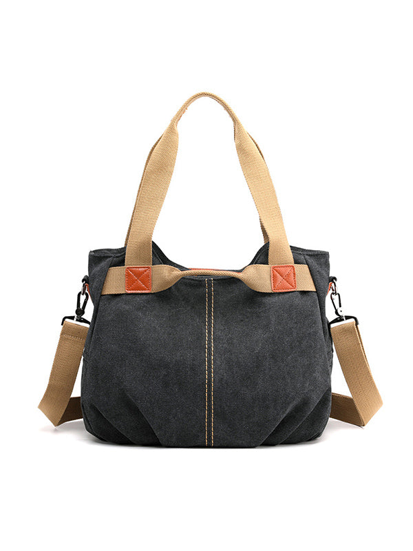 Tas dames | Canvas schoudertas grote handtas verstelbaar