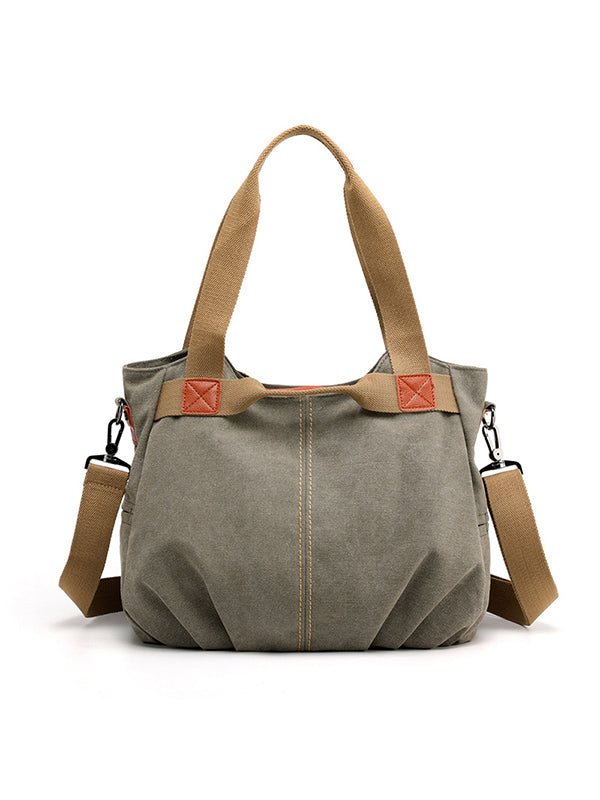 Tas dames | Canvas schoudertas grote handtas verstelbaar