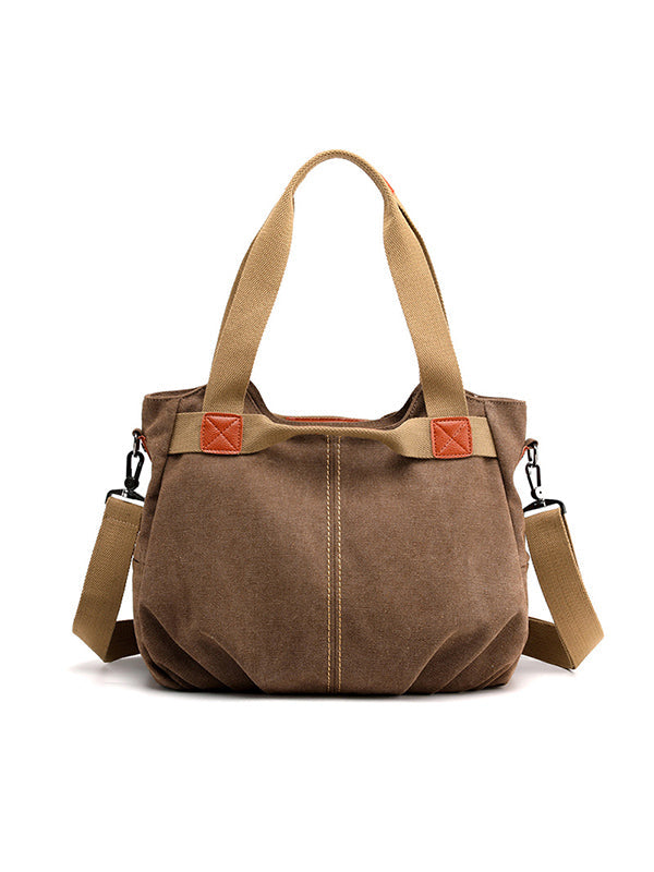 Tas dames | Canvas schoudertas grote handtas verstelbaar