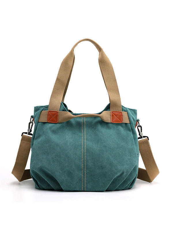 Tas dames | Canvas schoudertas grote handtas verstelbaar