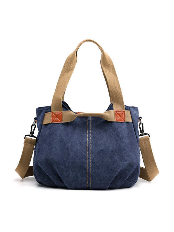 Tas dames | Canvas schoudertas grote handtas verstelbaar