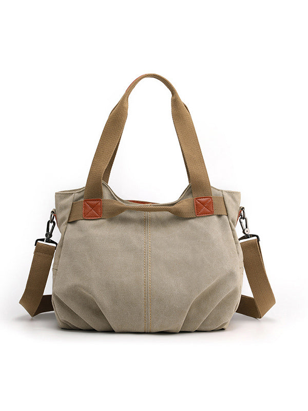 Tas dames | Canvas schoudertas grote handtas verstelbaar
