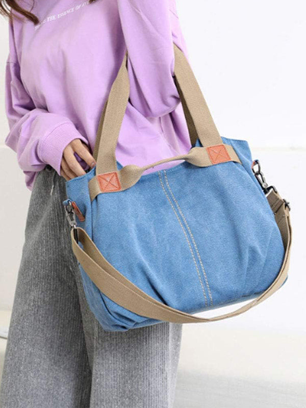 Tas dames | Canvas schoudertas grote handtas verstelbaar