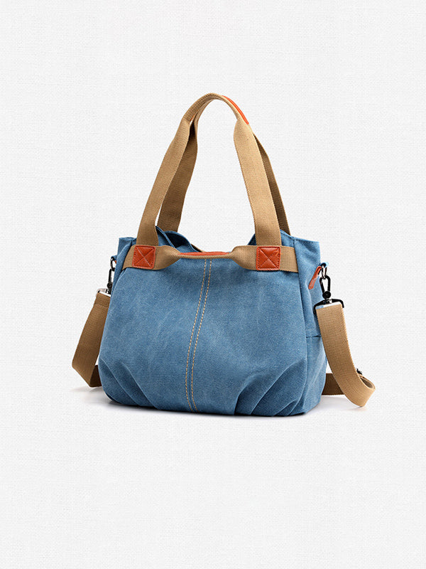 Tas dames | Canvas schoudertas grote handtas verstelbaar