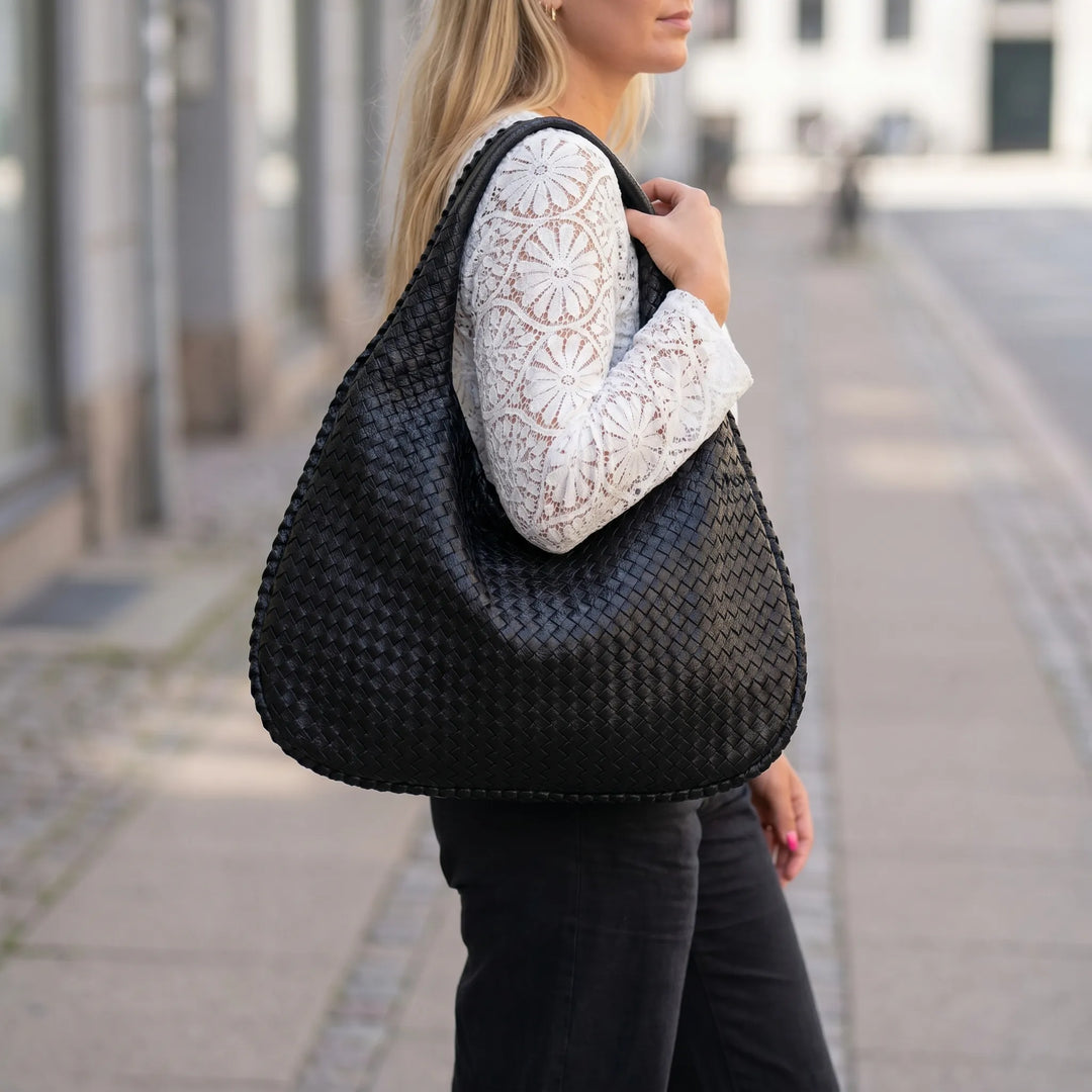 Tas dames | Gevlochten schoudertas grote shopper