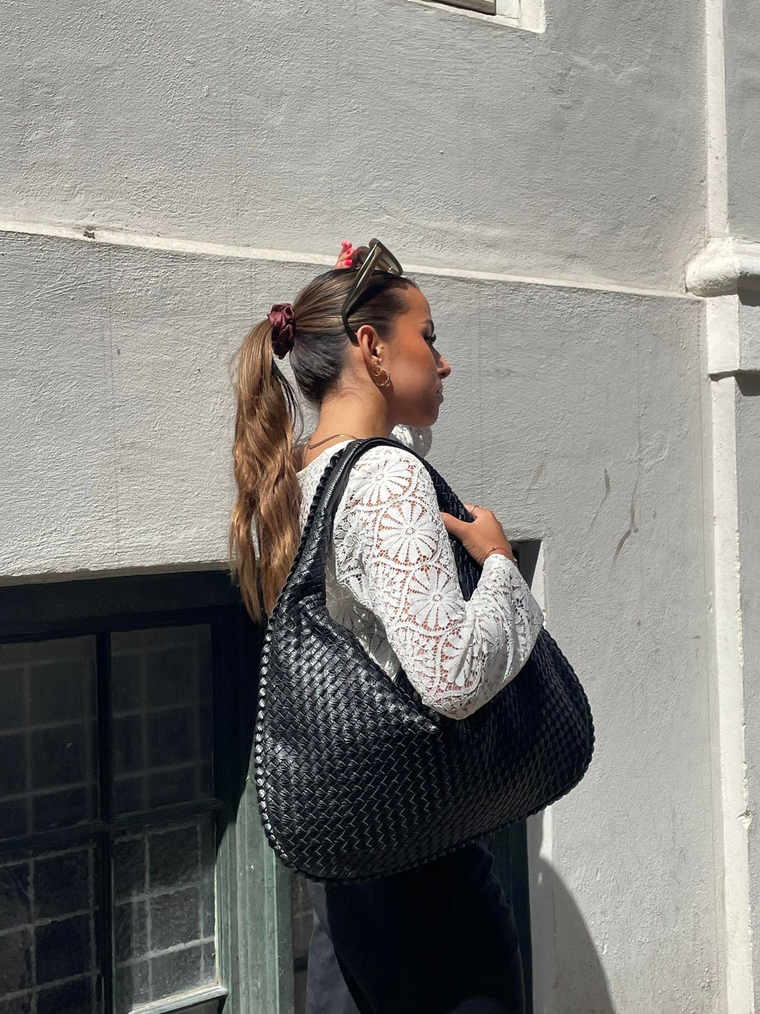 Tas dames | Gevlochten schoudertas grote shopper