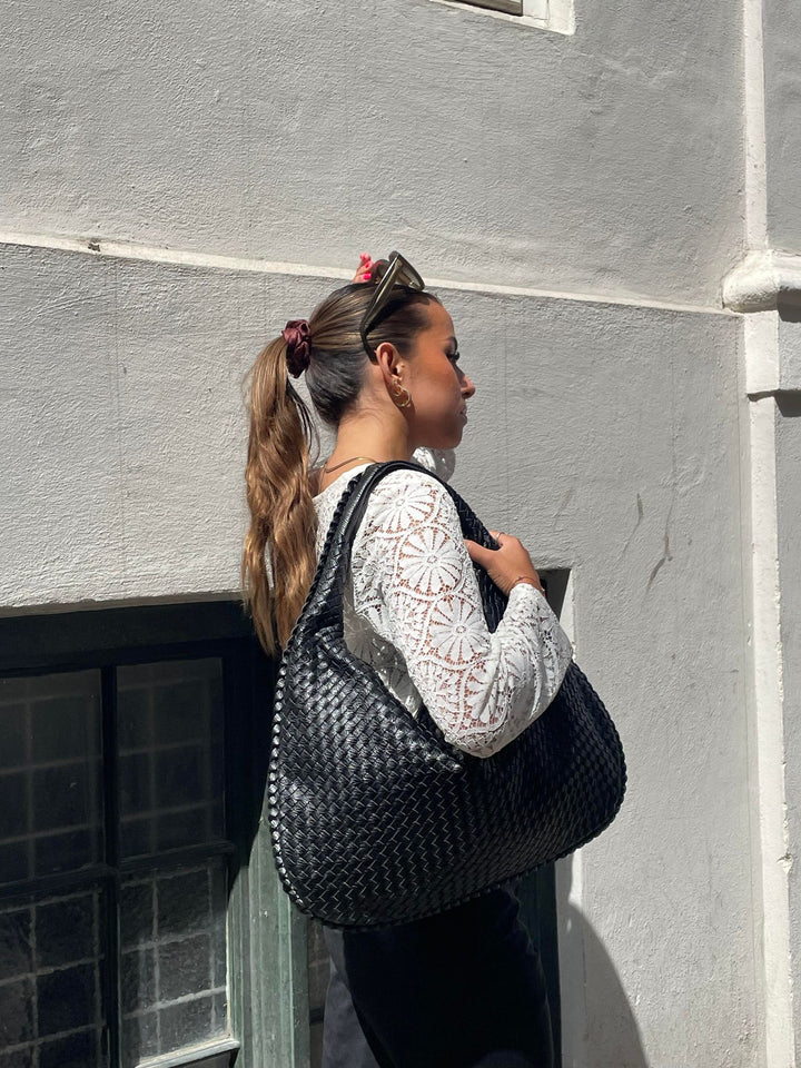 Tas dames | Gevlochten schoudertas grote shopper