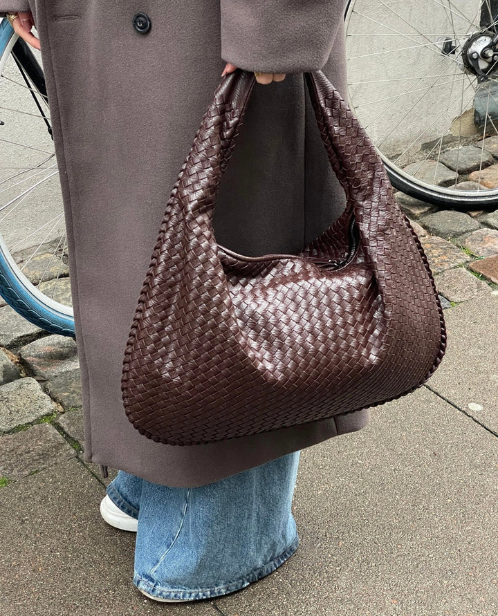 Tas dames | Gevlochten schoudertas grote shopper