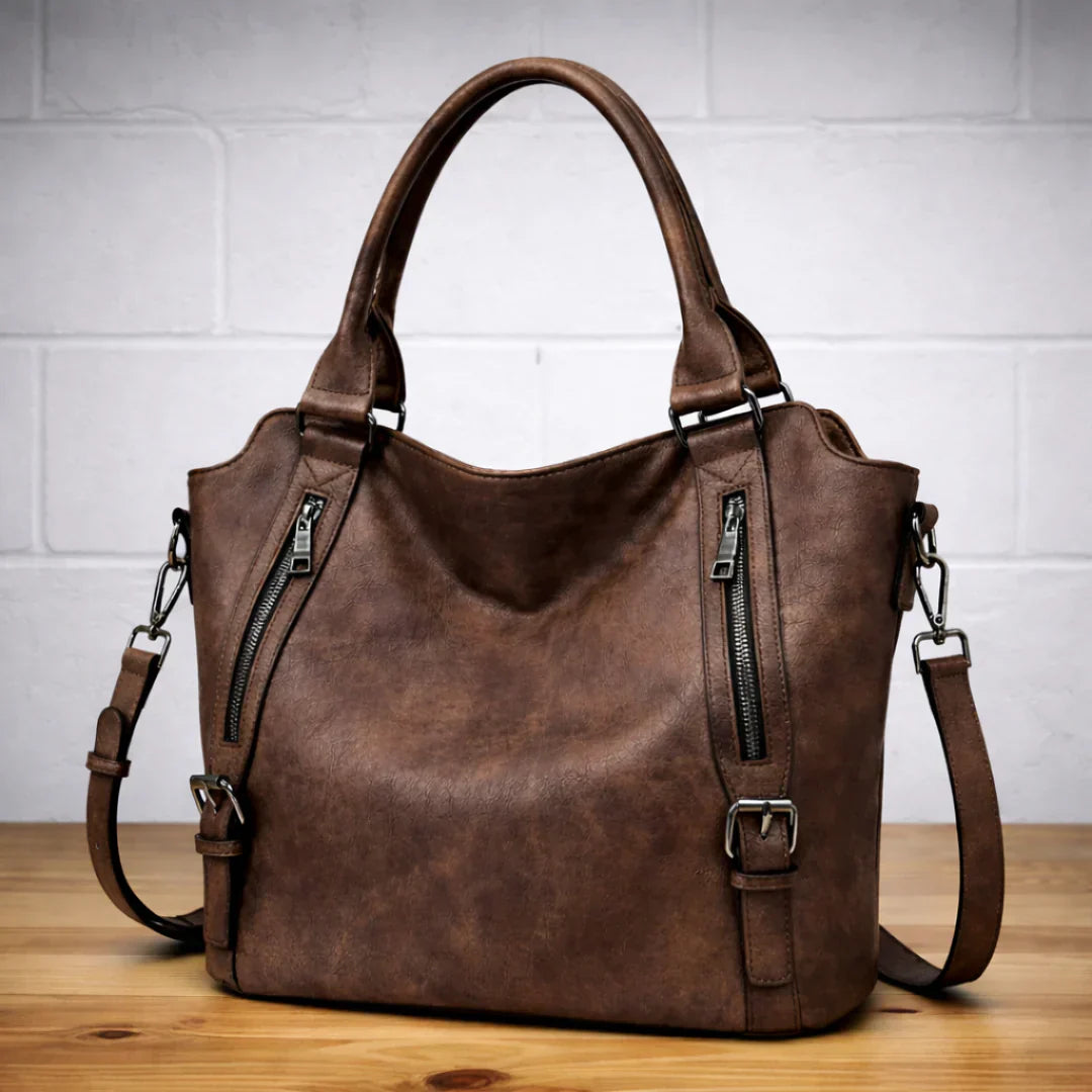 Tas dames | Ruime shopper met ritsvakken en schouderband