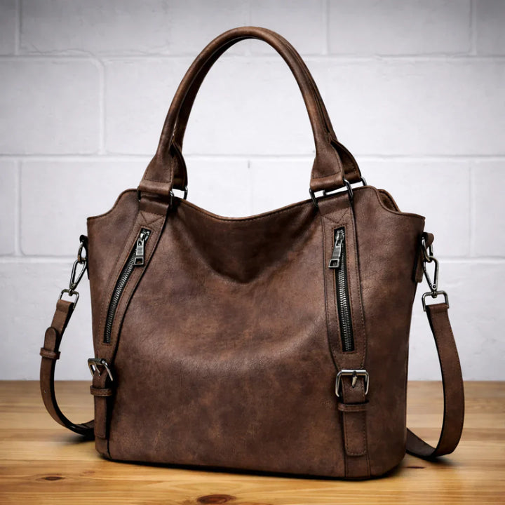 Tas dames | Ruime shopper met ritsvakken en schouderband