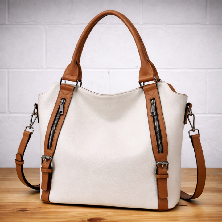 Tas dames | Ruime shopper met ritsvakken en schouderband