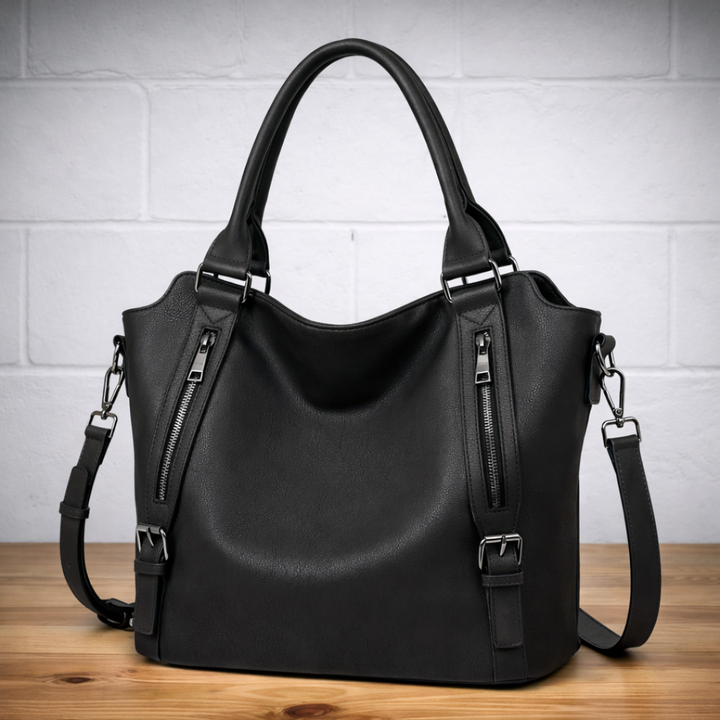 Tas dames | Ruime shopper met ritsvakken en schouderband