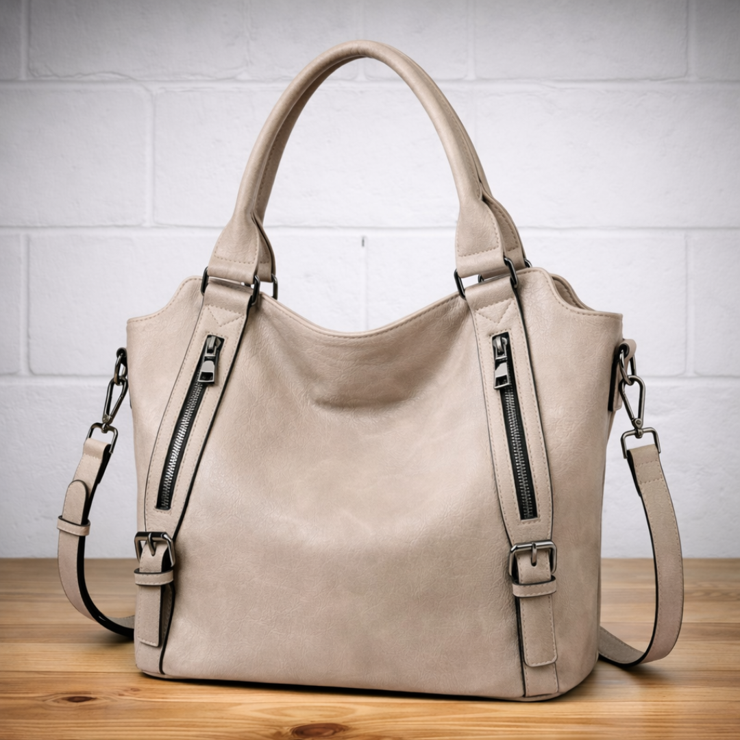 Tas dames | Ruime shopper met ritsvakken en schouderband