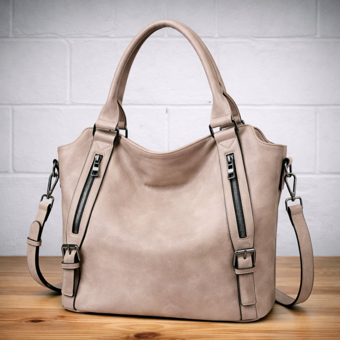 Tas dames | Ruime shopper met ritsvakken en schouderband