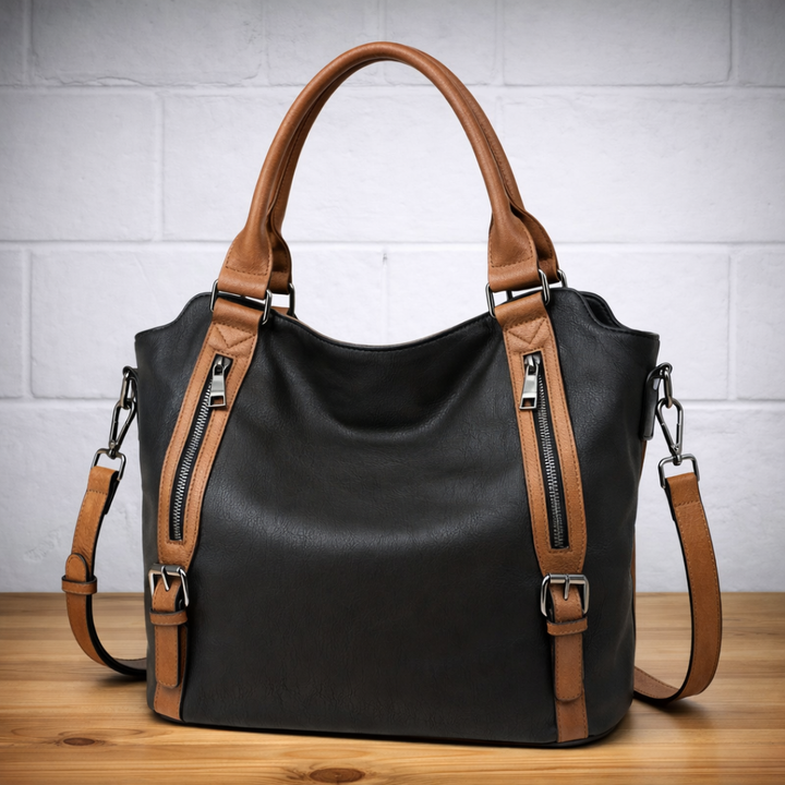 Tas dames | Ruime shopper met ritsvakken en schouderband