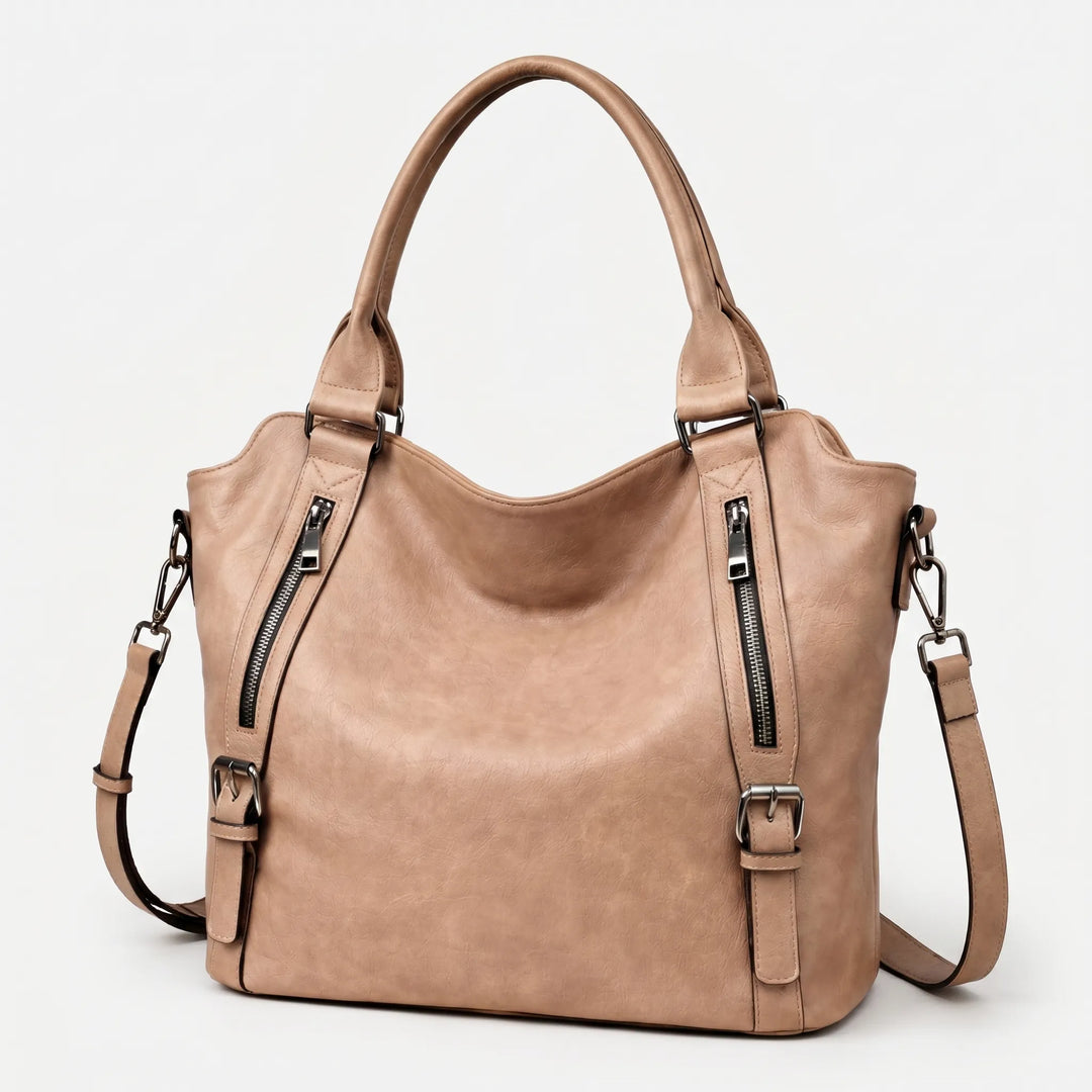 Tas dames | Ruime shopper met ritsvakken en schouderband