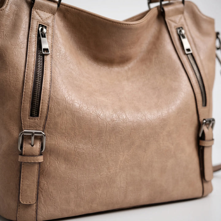 Tas dames | Ruime shopper met ritsvakken en schouderband