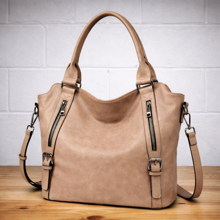 Tas dames | Ruime shopper met ritsvakken en schouderband
