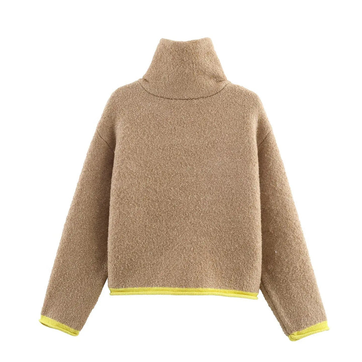 Teddy jas dames | Sportief model met contrastbies en rits