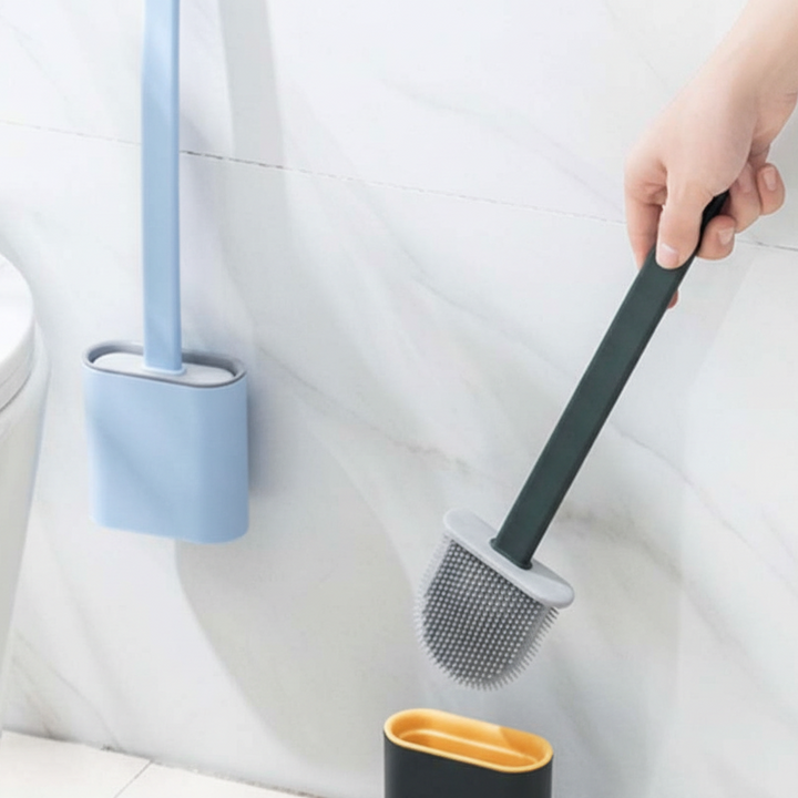 Toiletborstel | Siliconen wc borstel met houder en hygiënisch design