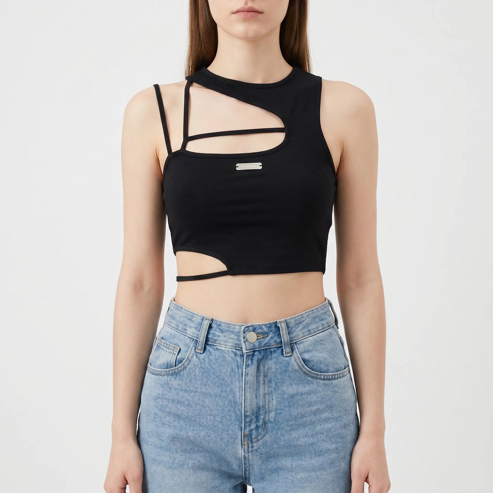 Top dames | Cut out top met open details