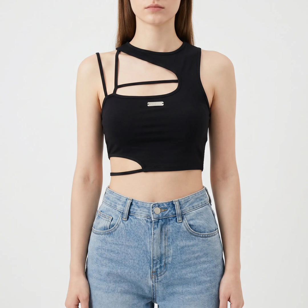 Top dames | Cut out top met open details