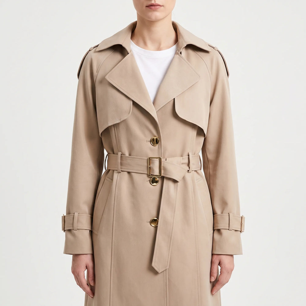 Trenchcoat dames | Kort getailleerd model met ceintuur