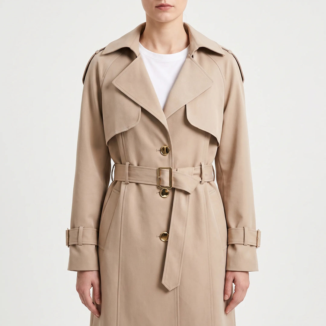 Trenchcoat dames | Kort getailleerd model met ceintuur