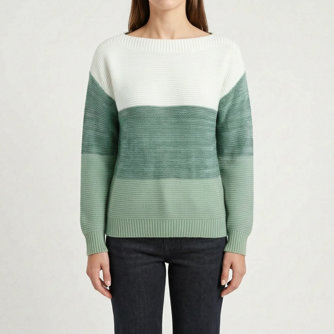 Trui dames | Oversized gebreid model met colourblock patroon
