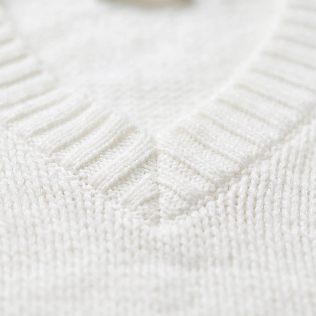 Trui dames | Oversized gebreid model met diepe v-hals