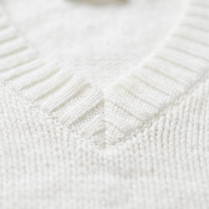 Trui dames | Oversized gebreid model met diepe v-hals