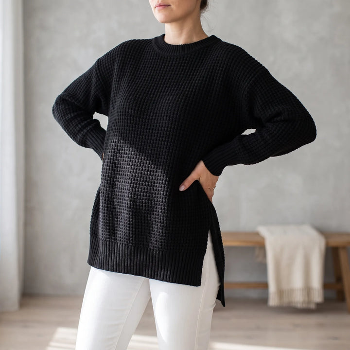 Trui dames | Oversized gebreid model met hoge hals