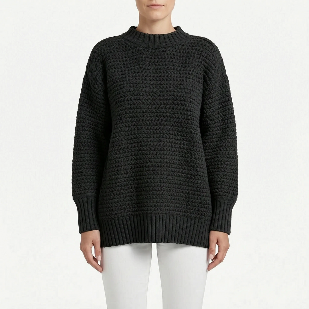 Trui dames | Oversized gebreid model met hoge hals