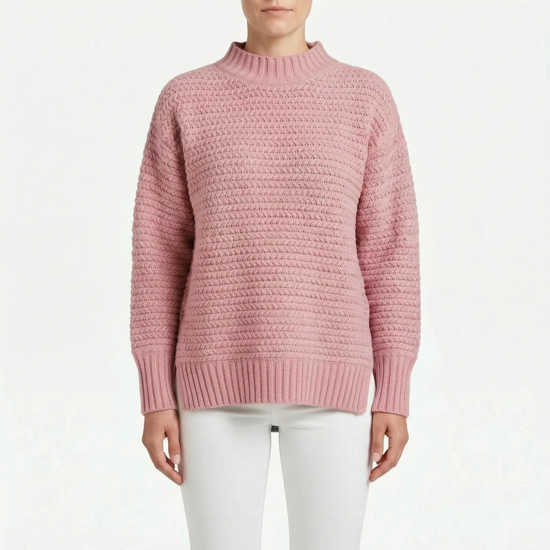Trui dames | Oversized gebreid model met hoge hals