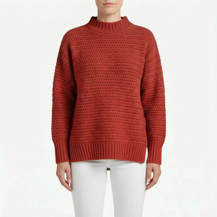 Trui dames | Oversized gebreid model met hoge hals