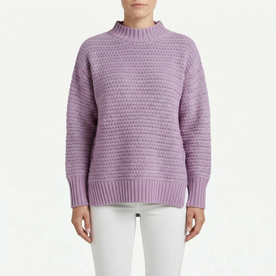 Trui dames | Oversized gebreid model met hoge hals
