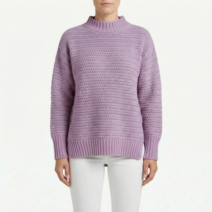 Trui dames | Oversized gebreid model met hoge hals