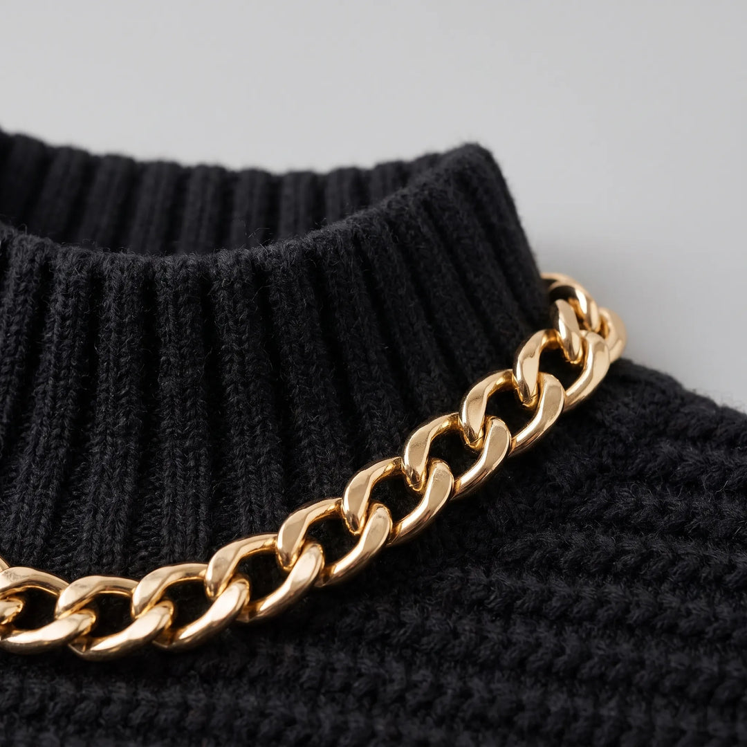 Trui dames | Oversized gebreid model met hoge hals
