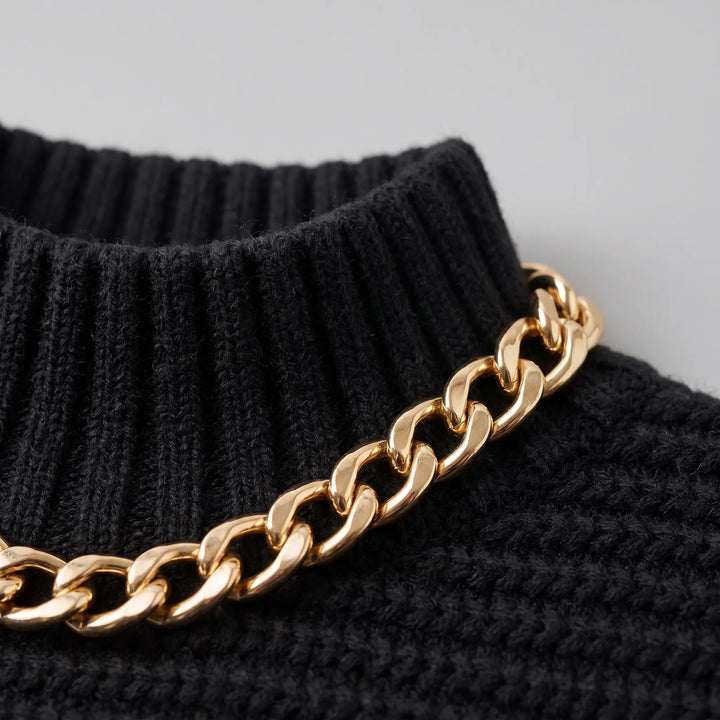 Trui dames | Oversized gebreid model met hoge hals