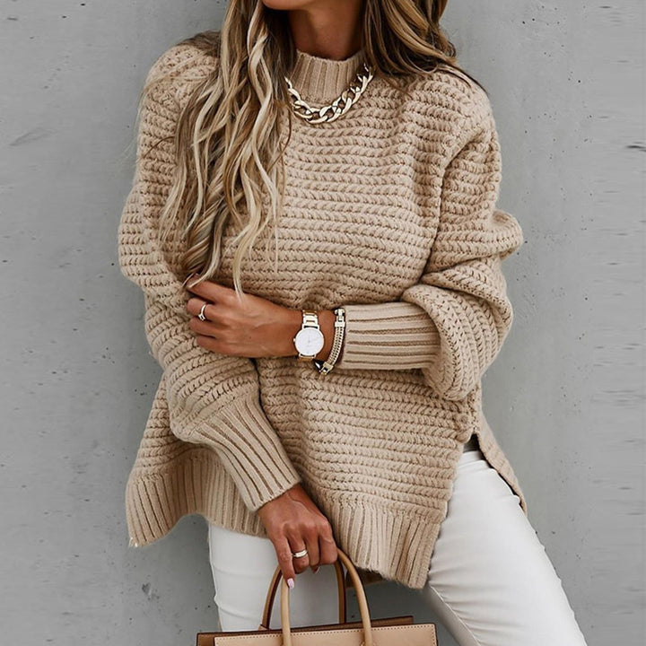 Trui dames | Oversized gebreid model met hoge hals