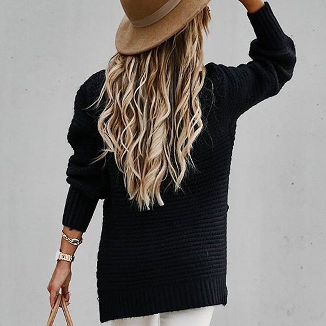 Trui dames | Oversized gebreid model met hoge hals